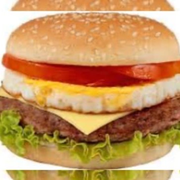 Pão, 1 carne, queijo mussarela, ovo, salada e molho.