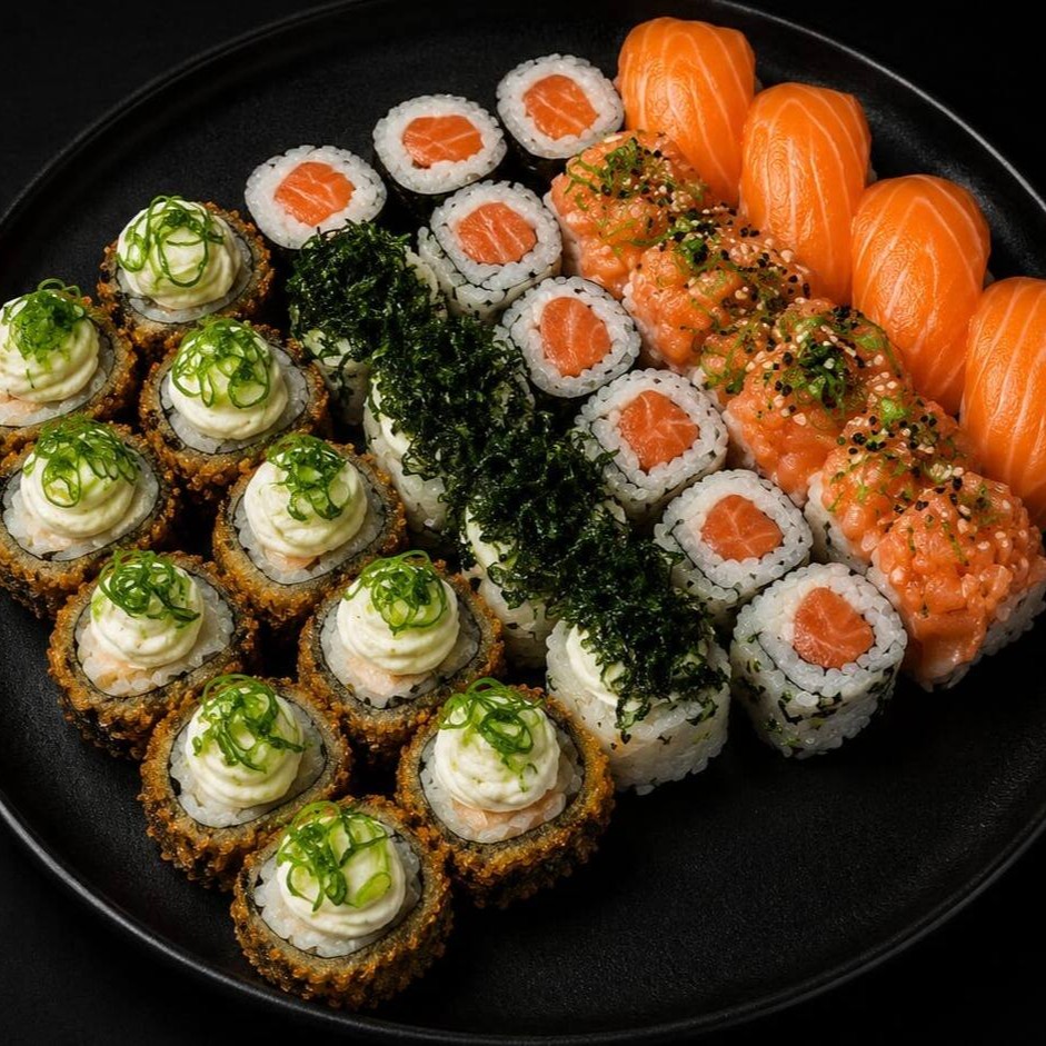 Neste combinado acompanha : 12un Hot Filadelfia Salmão 04un Uramaki Filadélfia 04un Uramaki Grelhado Crispy Couve 04un Niguiri Salmão 04un Jou Jou Now Salmão *Este Combinado Não Pode Sofrer Alterações* Serve até 2 pessoas