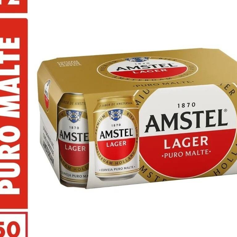 Engradado Amstel com 12 latas 350 ml. O rei da conveniência, cerveja, sorvete, sorveteria, chocolate, vinho, gim, whiskey, uísque, whisky, vodka, tequila, licor, fireball, Saquê, aperitivo, rum, esoumante, carvão, gelo, mercado, farmácia, pet shop, ração, pão de queijo, vinho português, vinho francês, vinho chileno, vinho argentino, taxa grátis, zona norte, zona sul.