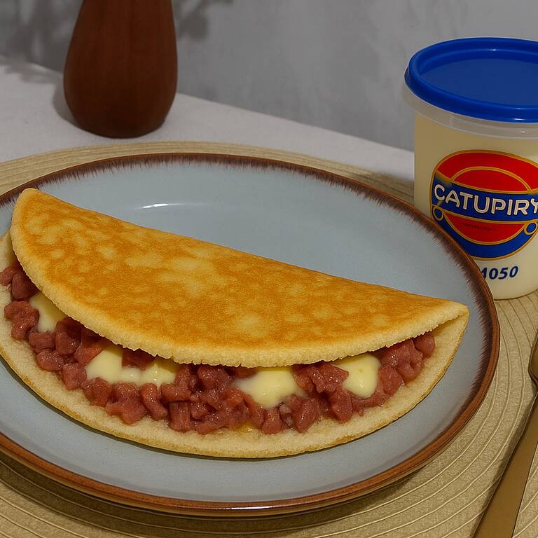 Crepioca de Calabresa, Catupiry e Orégano