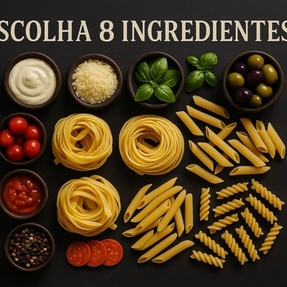 200g de massa grano duro de sua preferência, acompanhada de 2 conchas generosas do molho da sua escolha. Personalize com até 8 ingredientes variados, incluindo opções de queijo mussarela e temperinhos frescos para deixar seu prato com o sabor perfeito. Crie sua combinação ideal e aproveite uma refeição saborosa e feita do seu jeito! Peso aproximado 600 a 700g.