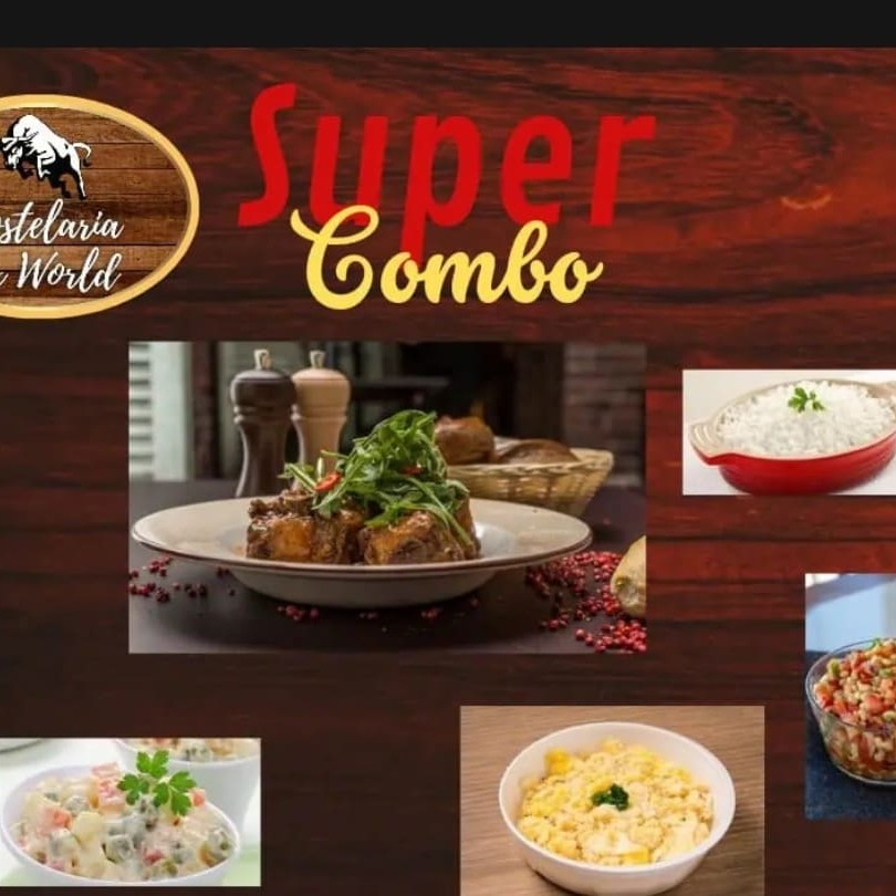 Super Combo: Rabada desossada com agrião e caldo + arroz branco + feijão fradinho em salada fria + farofa com ovos + salada de maionese! Porções bem generosas para duas pessoas! Tempero caseiro e sabor marcante! Serve até 2 pessoas Imagem meramente ilustrativa