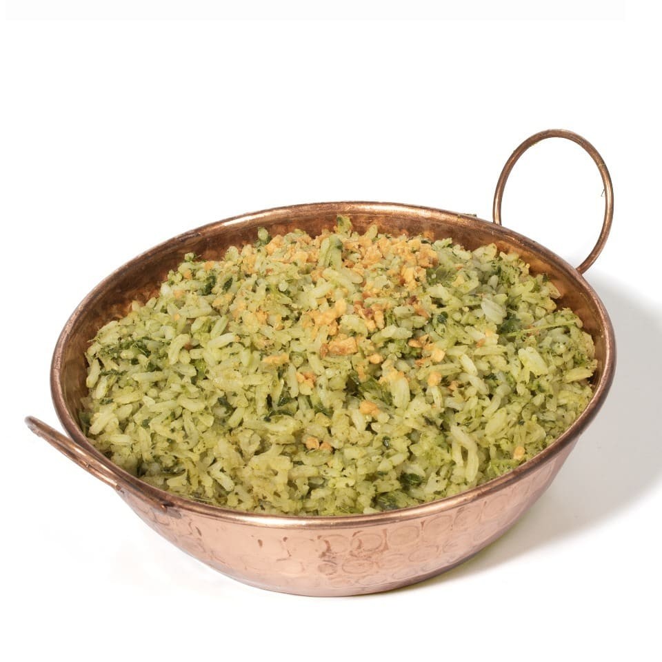 Porção de arroz grego.