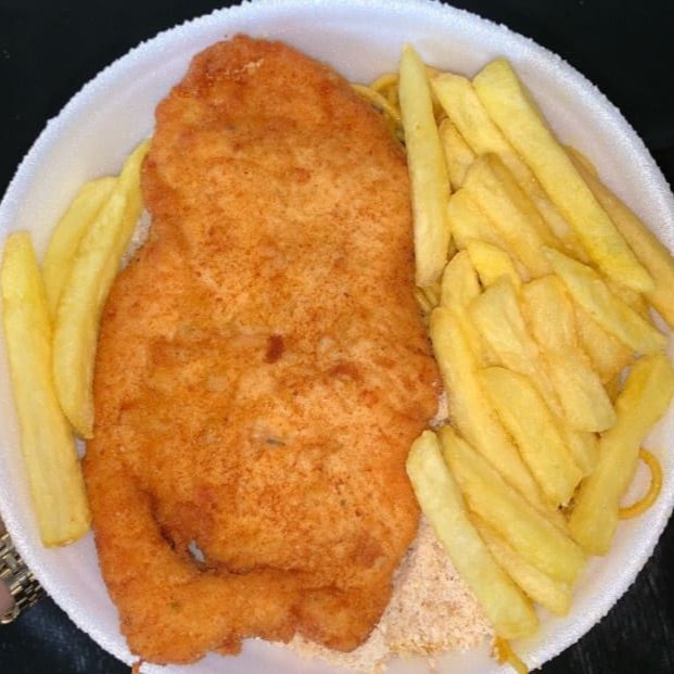 Filé de Frango Empanado: Escolha as Guarnições de Acompanhamento: