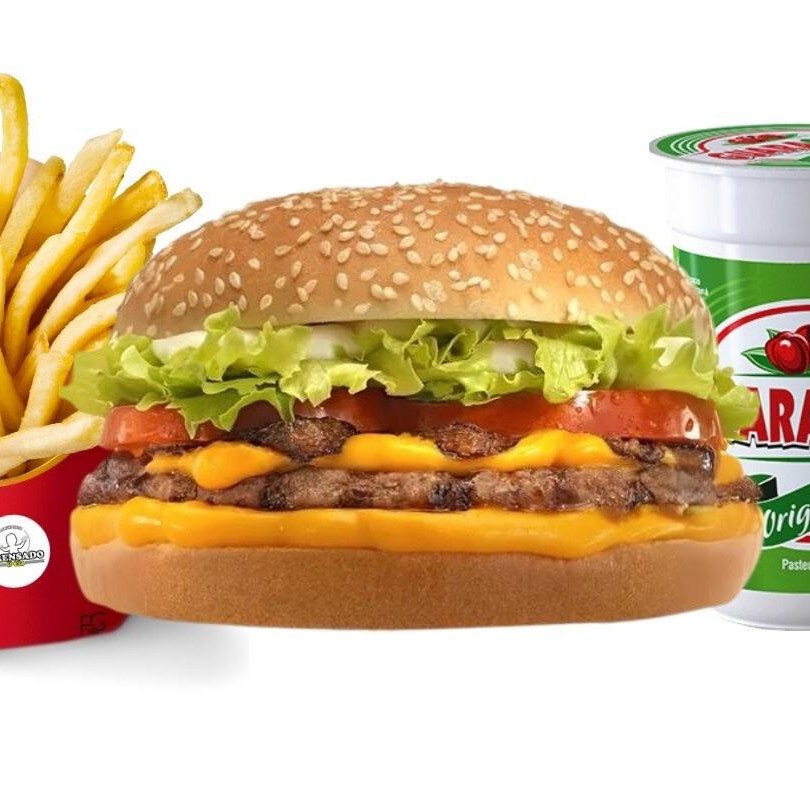 2 Carnes, Queijo Cheddar, Molho E Alface