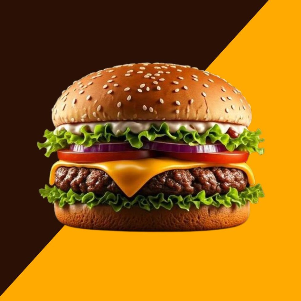 Pão, carne, presunto, queijo, ovo, maionese de alho, billy jack, cebola crispy, batata palha, salada e requeijão