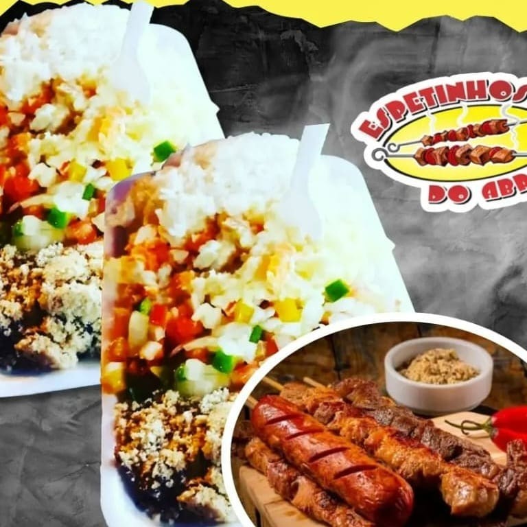 A 'Promoção do Abraão' é uma proposta gastronômica imperdível! Embarque nessa oferta exclusiva e deleite-se com dois pratos completos, primorosamente preparados. Cada prato é uma sinfonia de sabores, começando com um arroz incrivelmente solto, seguido de uma salada de maionese, batata e cenoura, irresistivelmente cremosa. Acompanha um molho à campanha de sabor único e uma farofa crocante que adiciona textura ao conjunto. E como toque final, a liberdade de escolher cinco espetos de sua preferência, cada um mais delicioso que o outro. Uma refeição completa e diversificada, projetada para satisfazer até os paladares mais exigentes. Não perca, essa promoção é por tempo limitado!