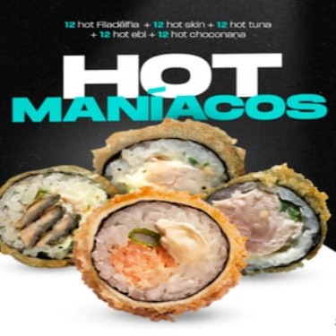 12 hots filadélfia, 12 hots skin, 12 hots tuna, 12 hots ebi e 12 hots choconana.