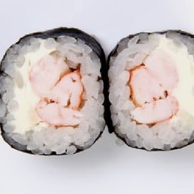 Enrolado de arroz japonês com, camarão, creme cheese e cebolinha. 10 unidades