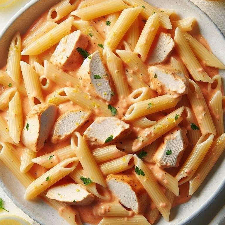 Penne com frango ao molho Rose com leve toque de limão. Leve e refrescante.   Comida Italiana, Restaurante Italiano, Massas Artesanais, Culinária Italiana, Massas Frescas, Penne, Espaguete, Gnocchi, Risoto De Salmão, Polenta Italiana, Frango Parmegiana, Salmão Grelhado, Bruschetta Italiana, Batata Frita Crocante, Coca Cola, Guaraná Antártica, Entrega Gratis, Delivery De Massas.