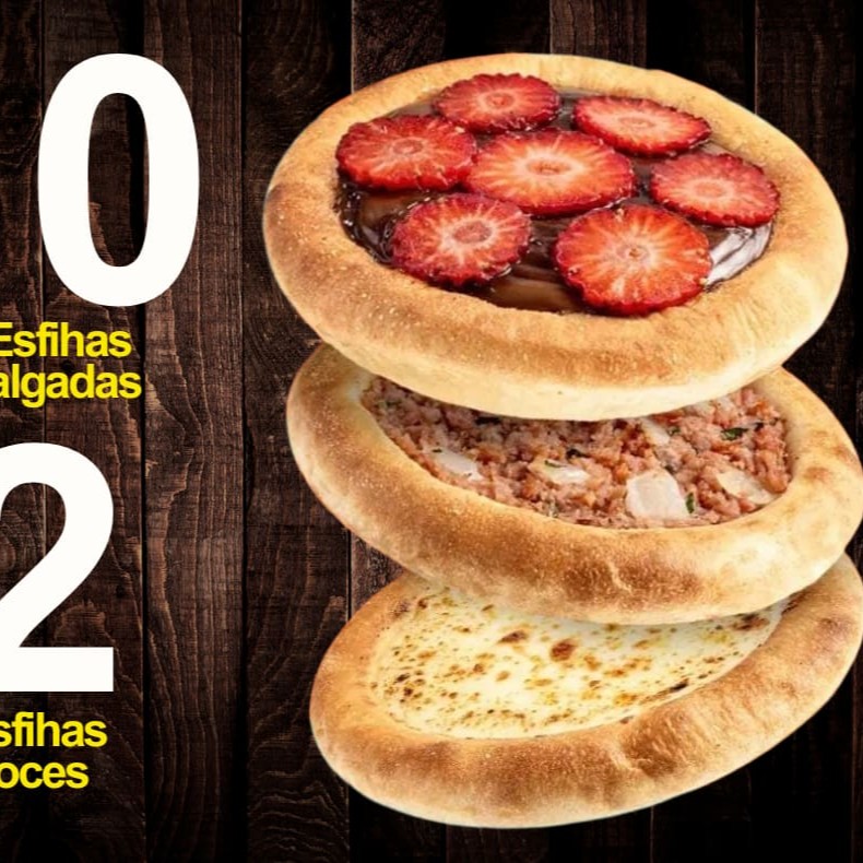 Na compra de 10 Esfiha, Ganhe 2 doce Grátis