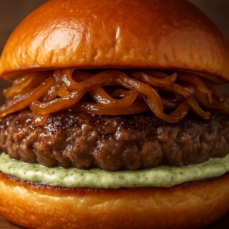 Pão, blend 100gr, cheddar fatiado e cebola caramelizada, maionese a sua escolha