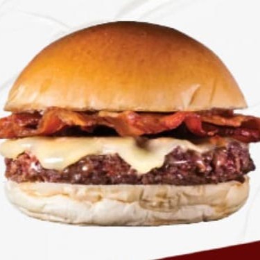 Pão caramelizado, carne bovina, queijo prato, molho especial, 4 fatias de Bacon e Barbecue (Imagem meramente ilustrativa)