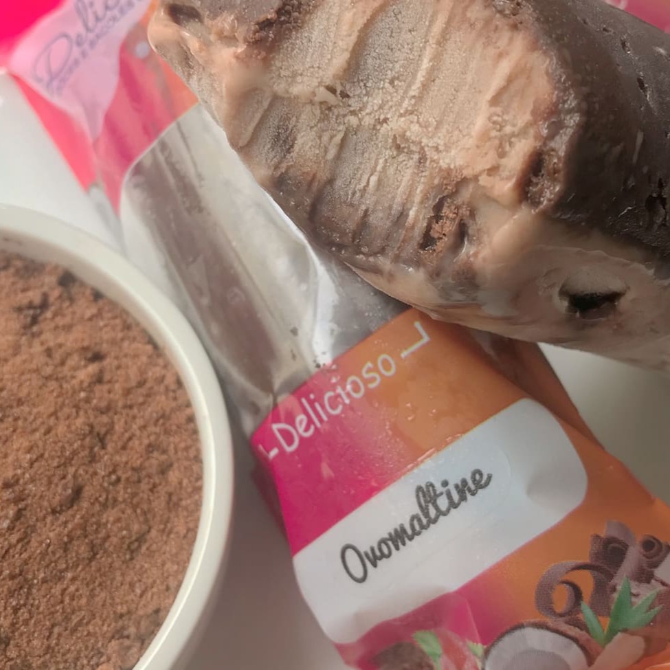 Sensacional base cremosa de Ovomaltine com cobertura de creme de Ovomaltine. O gostinho daquele milkshake no saquinho! Venha experimentar!