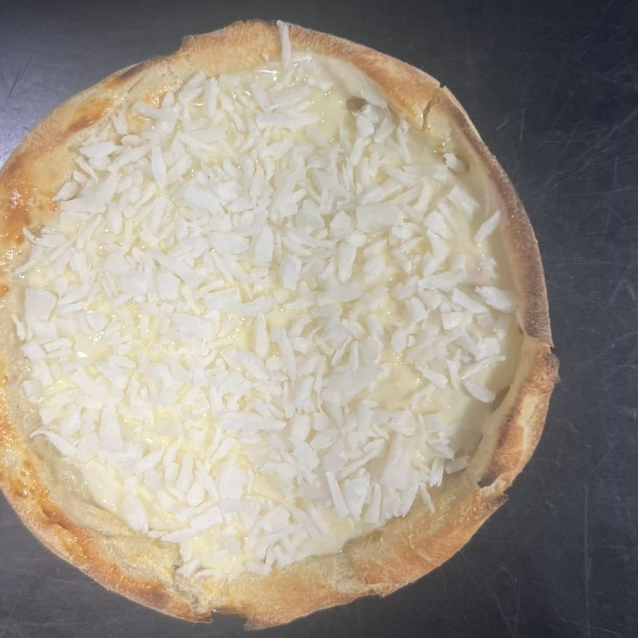 Chocolate branco com coco ralado