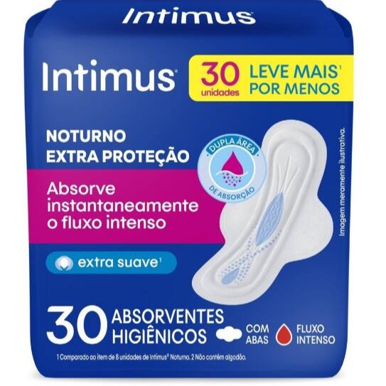 Para Noites Mais Tranquilas, Escolha Certo. O Absorvente Intimus Noturno Extra Proteção Absorve Rápido e Previne Vazamentos. Isso Só Seria Possível Pela Dupla Área de Absorção No Centro e Atrás, Onde Você Mais Precisa de Proteção. Além de Distribuir O Fluxo por Todo O Absorvente, Ainda Conta com Abas Que Se Encaixam Perfeitamente Prevenindo Que O Absorvente Se Mova. Ideal Para Todos Os Fluxos, Especialmente Intensos. O Absorvente Intimus Noturno Extra Proteção Tem Tecnologia Odor Block e Controle de Odores.