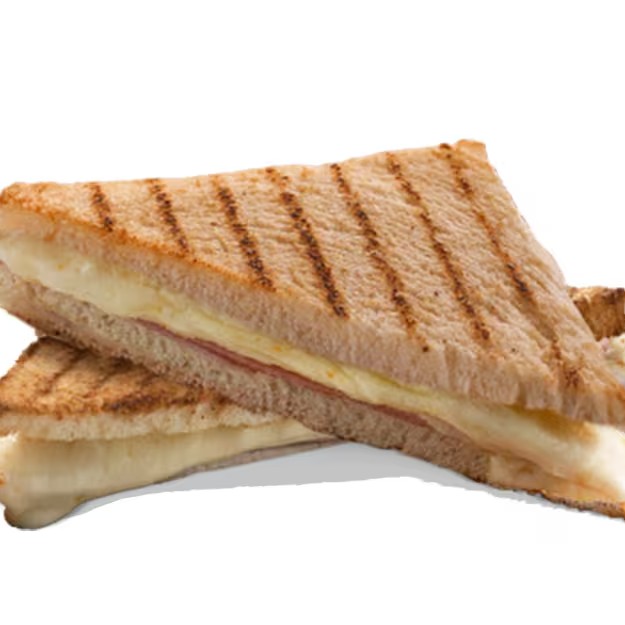 Peito de peru defumado, queijo muçarela e cream cheese no pão de forma integral