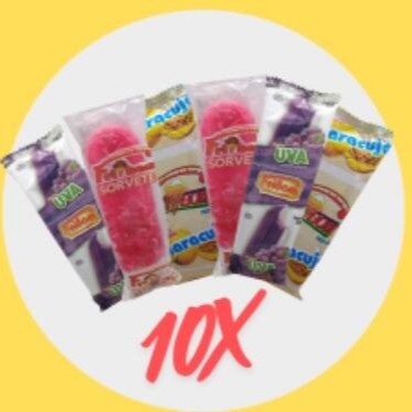 Escolha como preferir, até 10 picolés de frutas do jeito que você quiser! Combo contém 10 Unidades de Picolés no total.