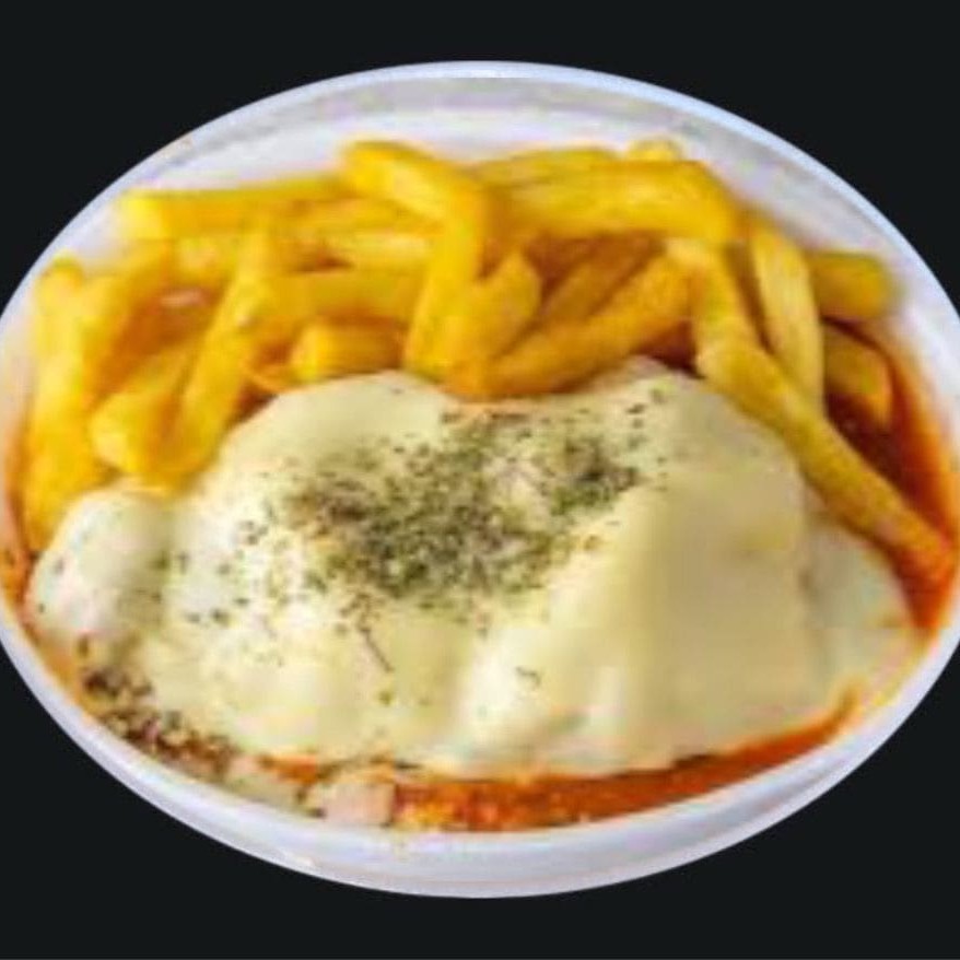 Bife de alcatra à Parmegiana; Escolha as guarnições de acompanhamento: