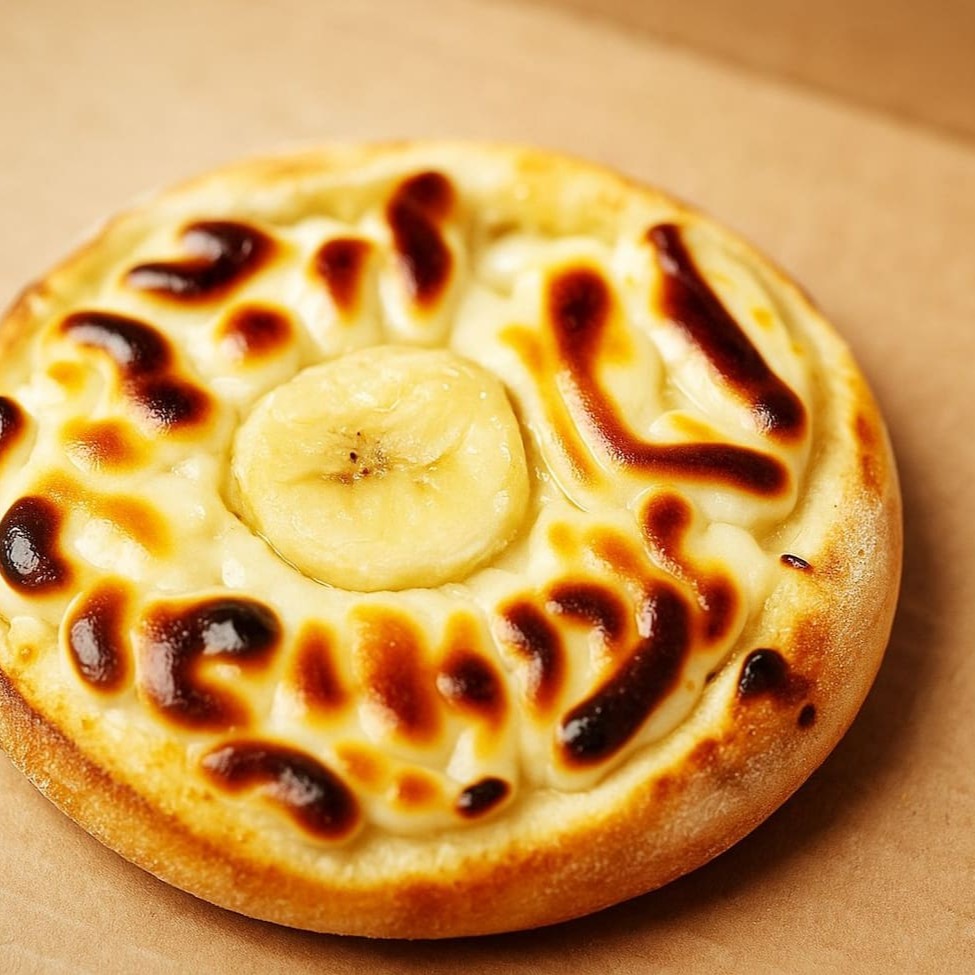 Mussarela, banana e chocolate branco