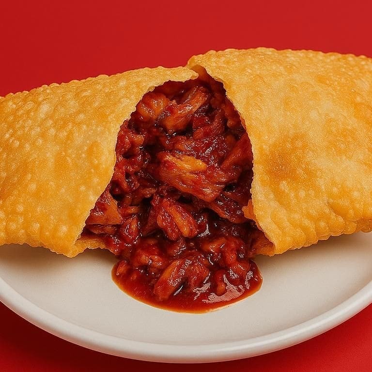 Pastel gourmet de costela com barbecue 24cm de pura delícia com costela desfiada e molho barbecue.