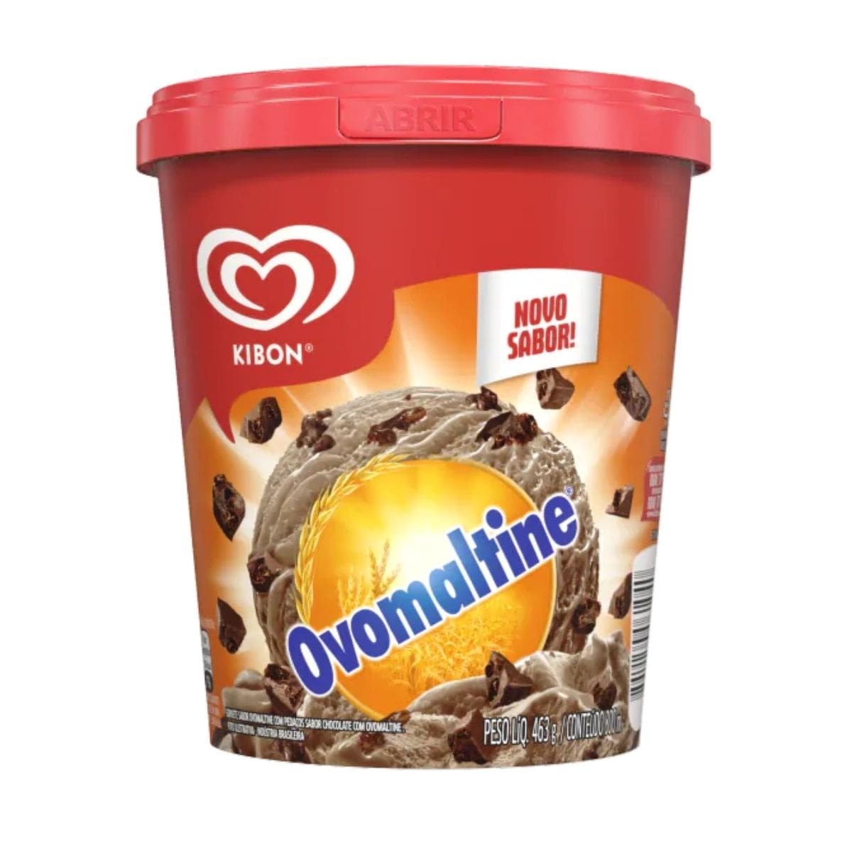 Para Os Amantes Do Delicioso Achocolatado Ovomaltine, Kibon Apresenta Esse Sorvete Cremoso com Incrível Sabor de Chocolate Maltado e Pedaços Crocantes de Ovomaltine com Chocolate