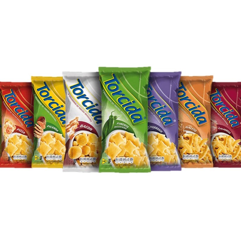 Unidade de Torcida Jr. 70g Sabores: Queijo Cebola Bacon Pimenta mexicana Churrasco Camarão