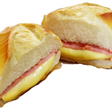 Pão francês com fatias finas de queijo prato de ótima qualidade