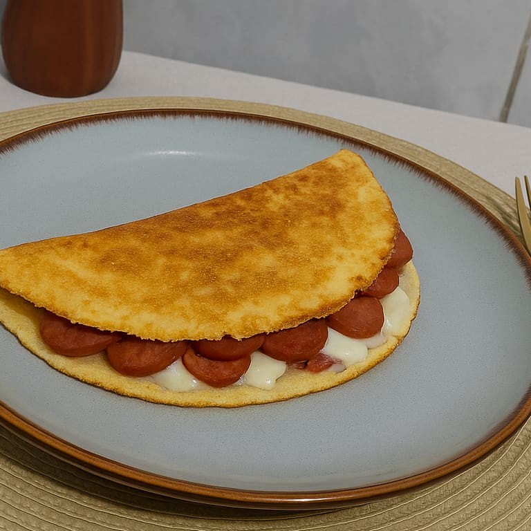 Crepioca de Liguiça Mineira, Calabresa e Orégano