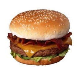 X bacon   , Pão , molho , alface , tomate , carne , queijo  e muito bacon .  X bacon  super caprichado bacon crocante pão muito gostoso e  queijo cremoso e molho da casa .