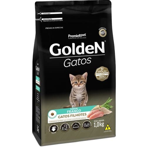Ração Golden Gatos Filhotes Sabor Frango - 1 Kgpacote 1kg