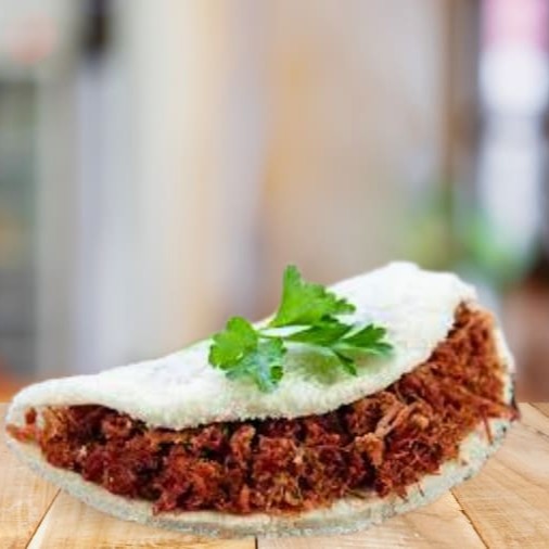 Tapioca De Costela Desfiada Deliciosa!  Um Recheio Macio, Suculento E Muito Bem Temperado, Envolvido Em Uma Massa Leve E Feita Na Hora!