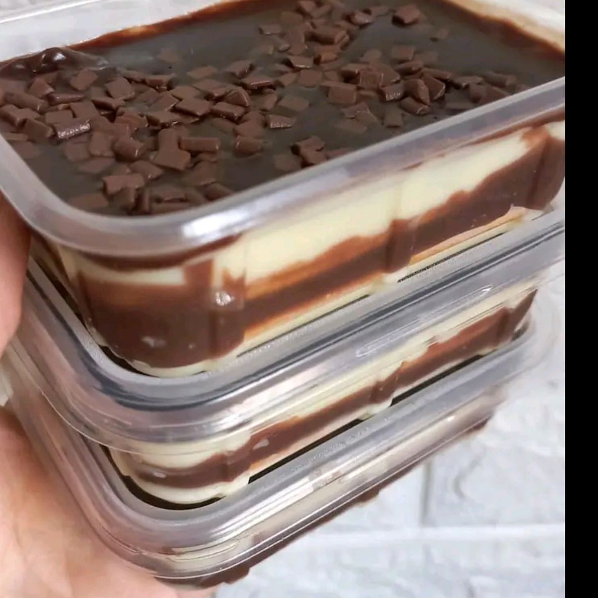 Pavê 2 amores creme branco e creme de chocolate, tradicional...