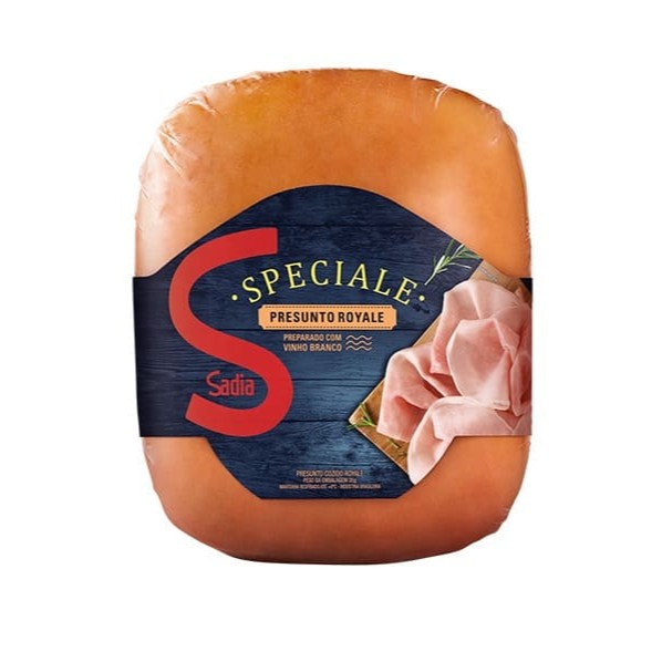 Presunto cozido royale da sadia é da linha speciale premium, preparado com vinho branco.