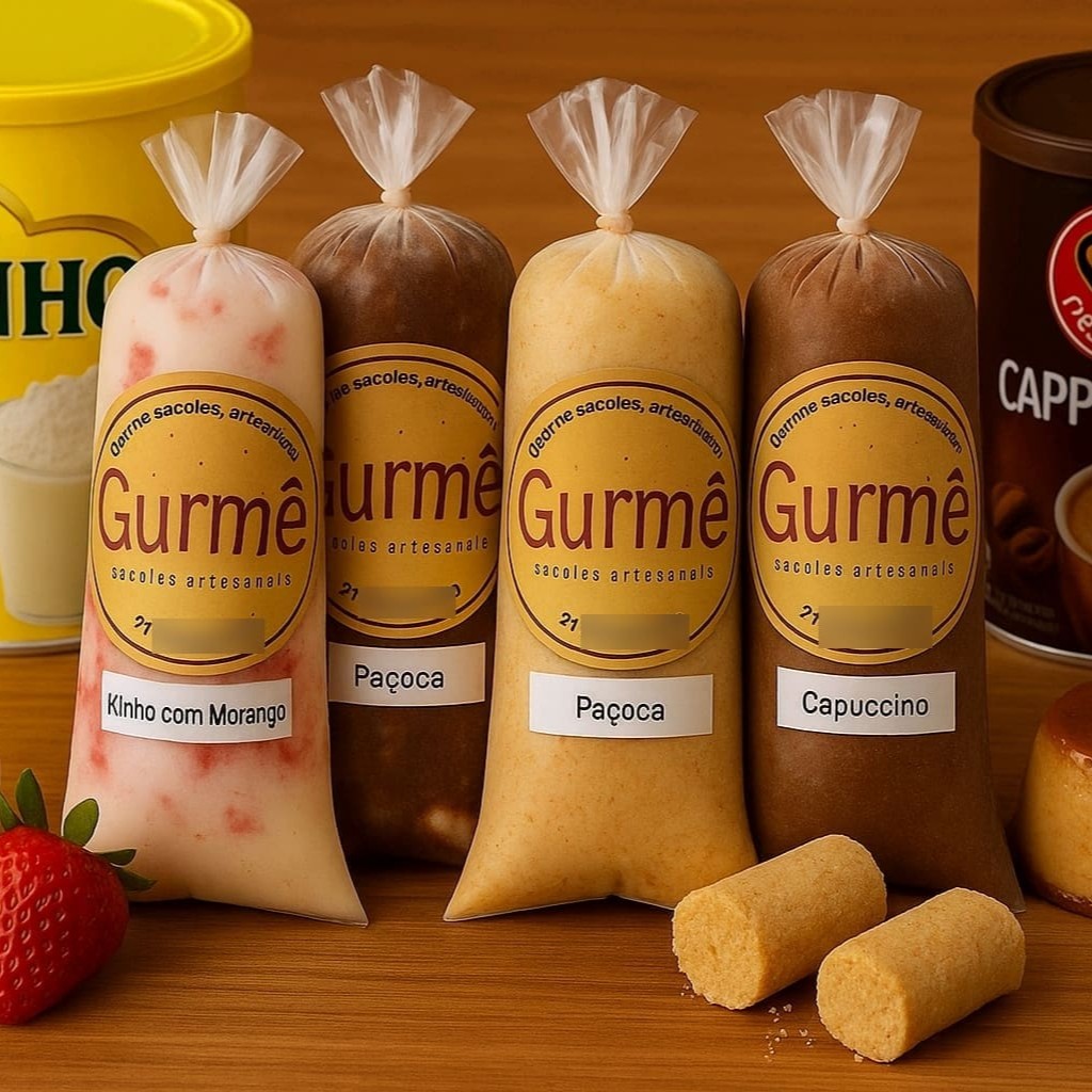 3 sacolés da linha Premium + 3 sacolés da linha Especial + 2 sacolé da linha Clássica.