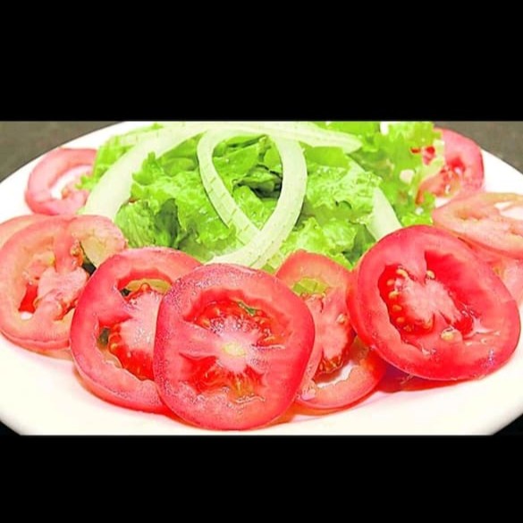 Alface tomate e cebola