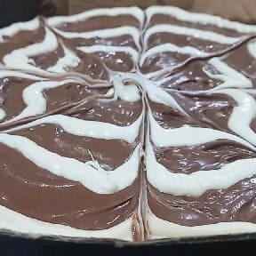 Massa,chocolate e chocolate branco