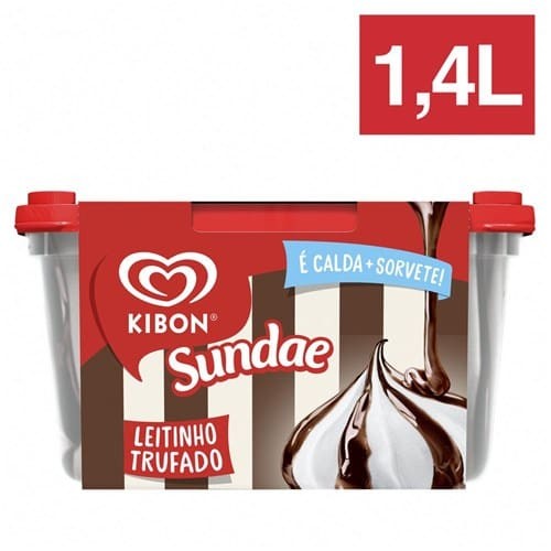 Combinação perfeita de sorvete com muita calda. Sorvete sabor leite com calda de chocolate trufado. É tanta calda que dá pra ver pelo pote! Kibon Sundae é uma ótima opção para compartilhar em momentos especiais.