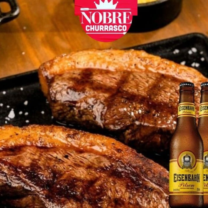 Picanha, arroz, feijão, farofa, molho á campanha e 1 acompanhamento á sua escolha