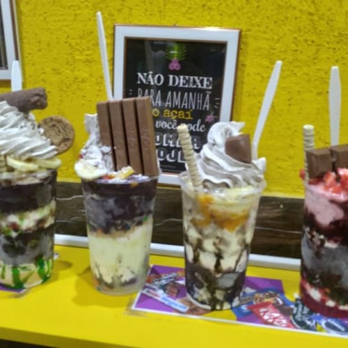 Os complementos selecionados serão para todos os copos *(qualquer alteração escreva nas observações) Açaí Ou Sorvete no copo Adicionais de chocolates e biscoitos são a parte