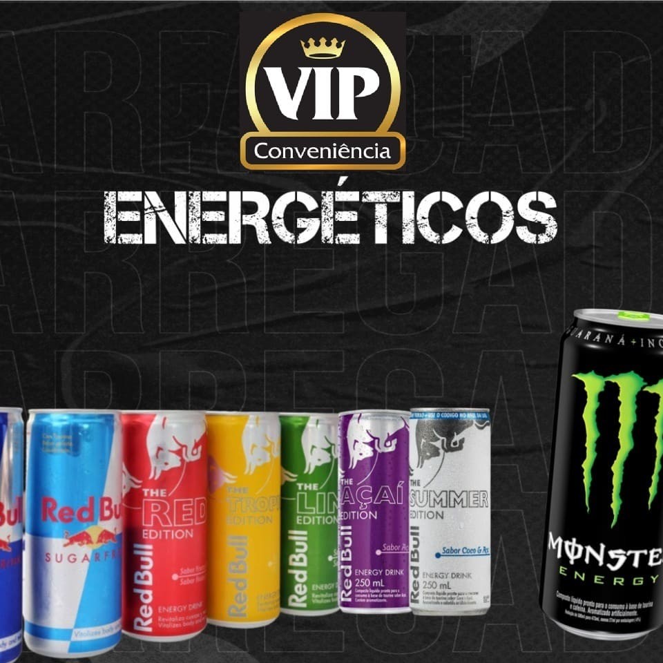 Bebidas Energéticos Red Bull e Monster: Compre Bebidas Energético na Vip - Conveniência e Bebidas, a melhor opção em bebidas e conveniência do  confira aqui nossas opções.  Bebida , Conveniência , Redbull e Monster é Aqui !