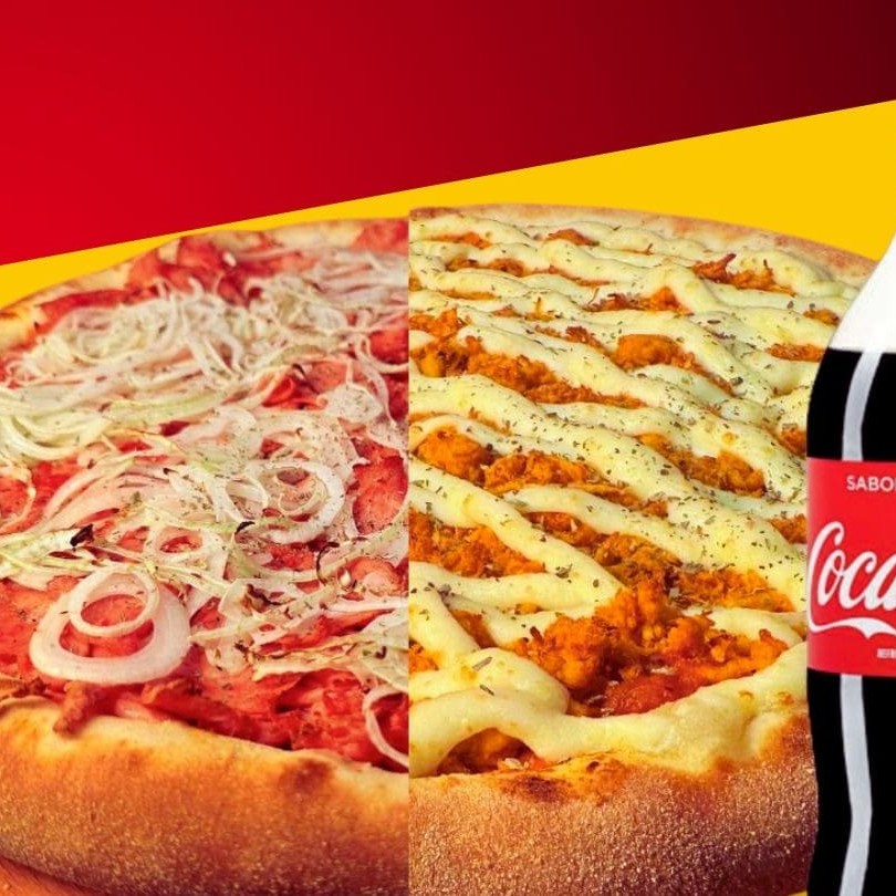 Pizza Maracanã 1/2 Frango Com Catupiry 1/2 Calabresa+ Coca cola 1,5 lt