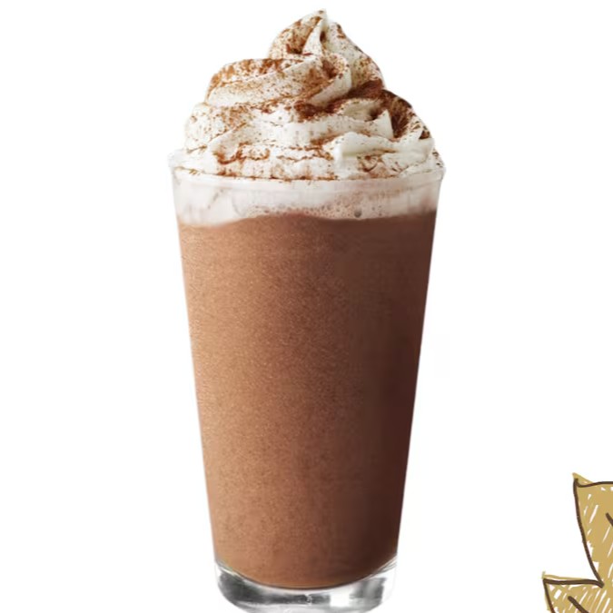 Frappuccino na base café, leite, xarope de canela, calda mocha e gelo batido. Finalizado com chantilly de baunilha e canela. 
*O chantilly pode derreter durante a entrega.*