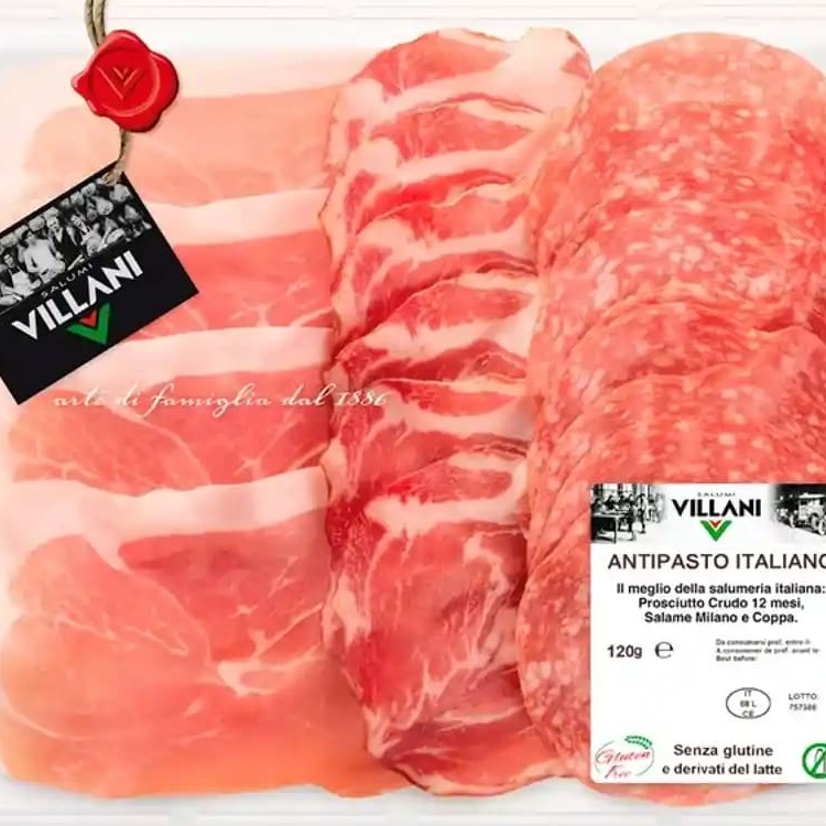 Antipasto Italiano composto por Presunto de Parma, Salame e Copa.