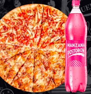 Super Promo Pizza 8 Porciones + Gaseosa Litron
