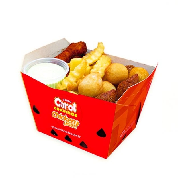 Neste combo, você encontrará 13 Mini Salgados 9g, 110g de batatitas crocantes, 120g de filezinho de frango e um delicioso molho especial.  Ideal para uma refeição prática e saborosa, seja no almoço, jantar ou naquele momento de fome fora de hora. Essa combinação irresistível vai conquistar seu paladar com variedade, crocância e muito sabor!