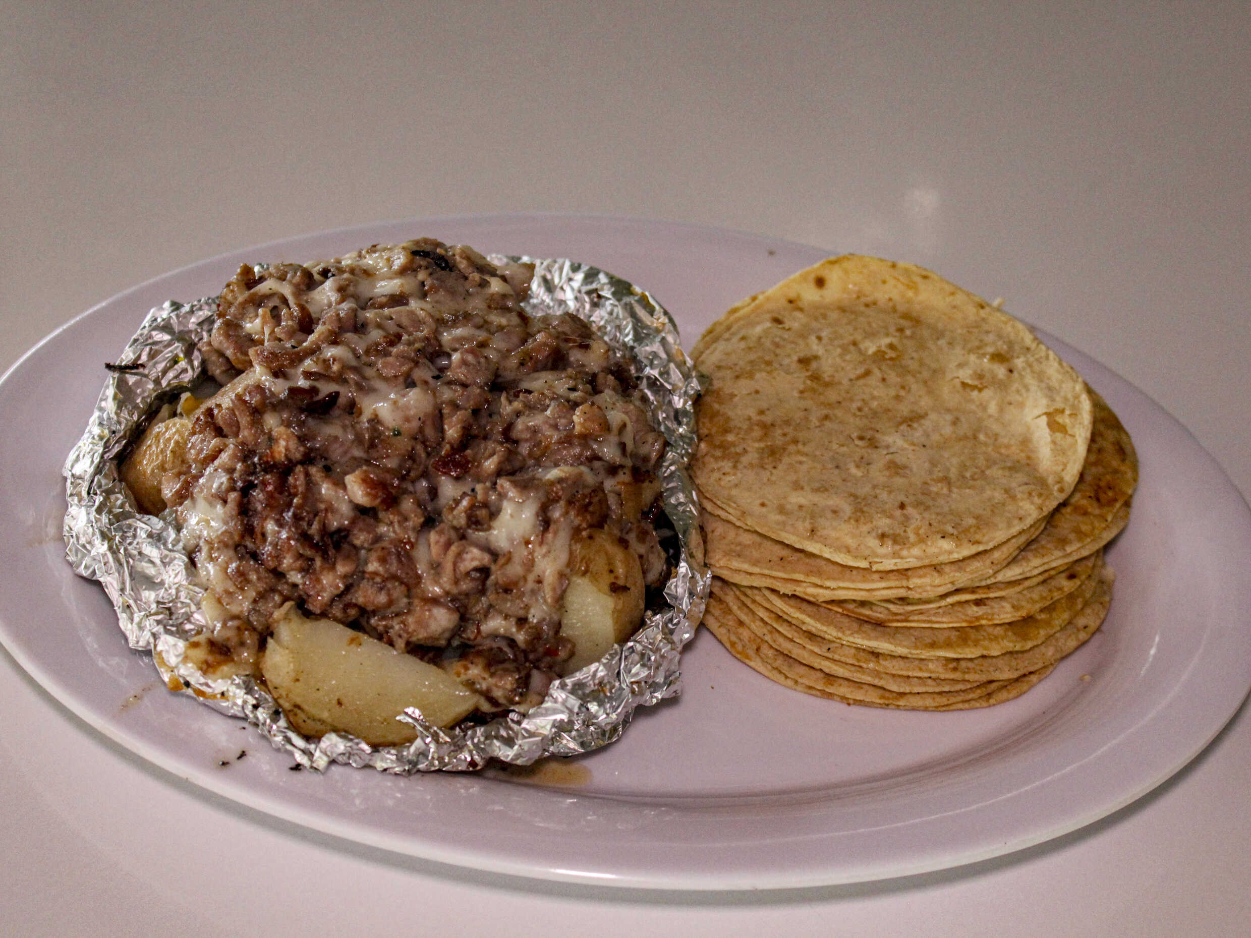 Papa Asada de Bistec