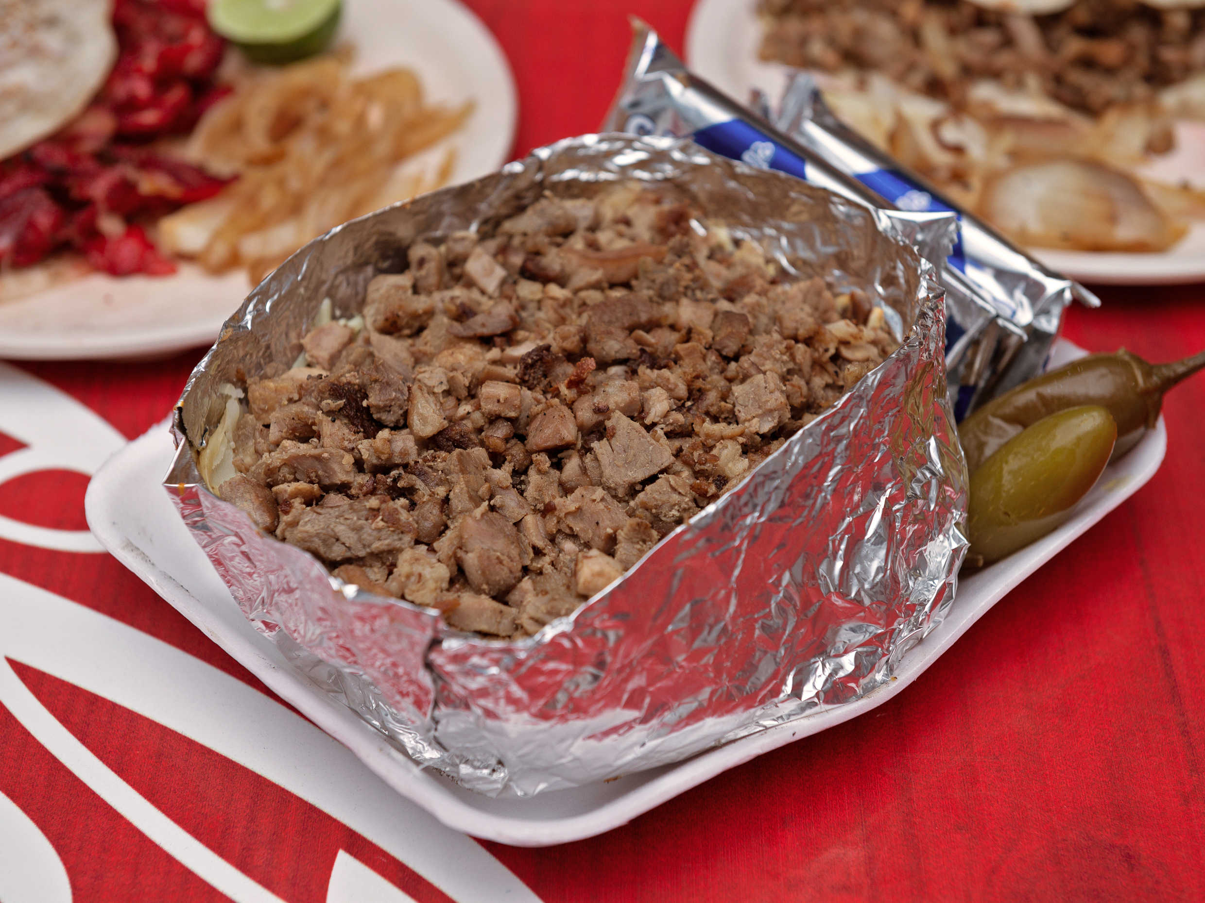 Papa Asada con carne