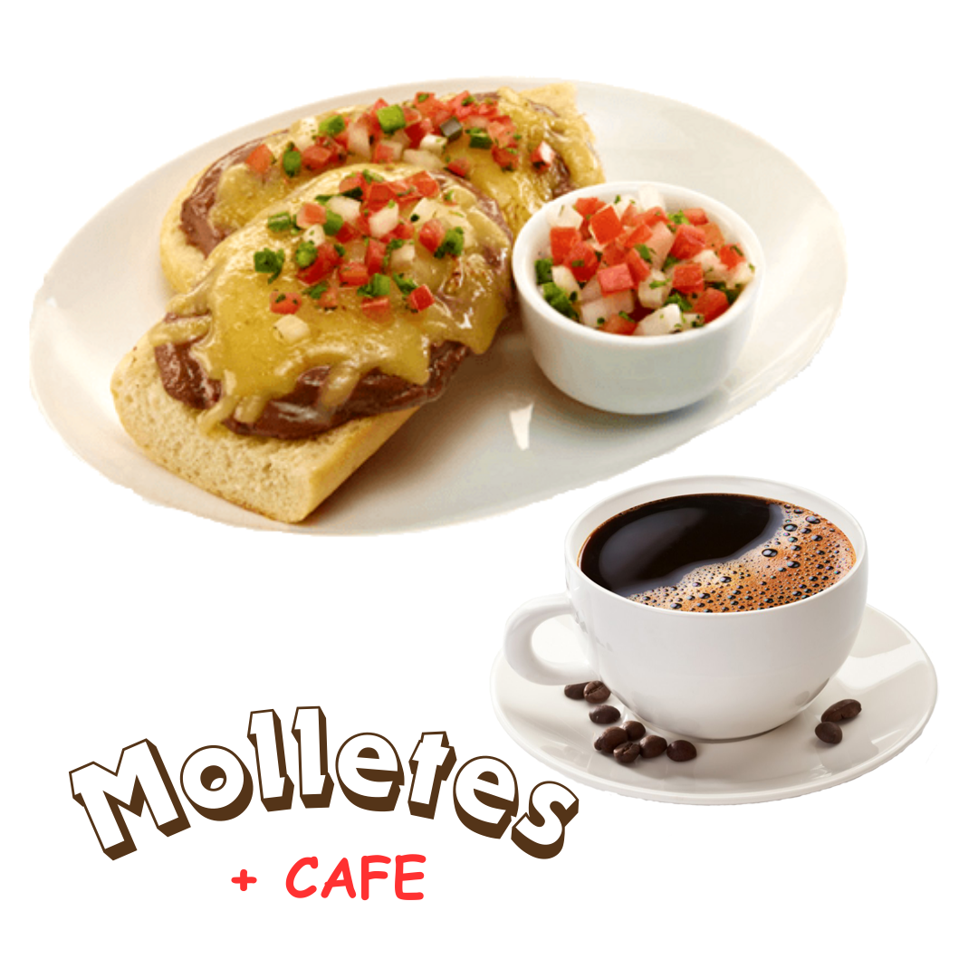 Molletes + 1 Café
