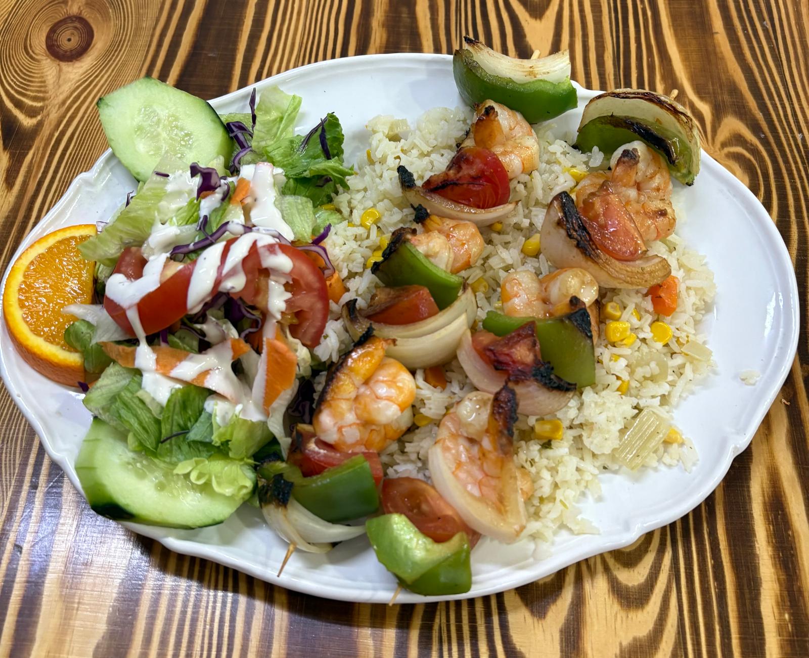 Camarones Brochetas